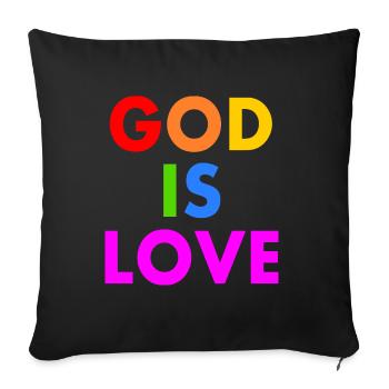 God is love - Sofa pillowcase 17,3'' x 17,3'' (45 x 45 cm) - black - Front