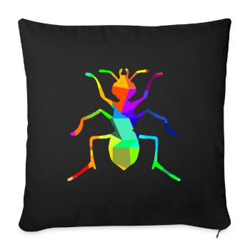 Ant Insect Rainbow Animals Polygon - Sofa pillowcase 17,3'' x 17,3'' (45 x 45 cm) - black - Front