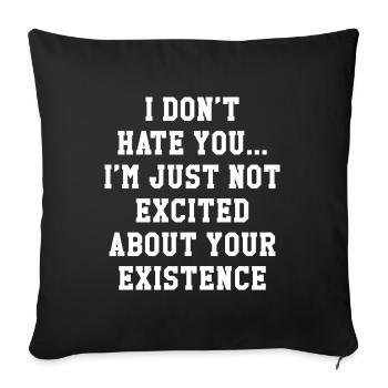Je ne te hais pas - Housse de coussin décorative 45 x 45 cm - noir - Devant