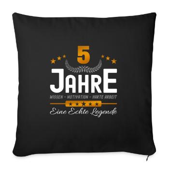 5. Jubiläum - Firmenjubiläum - Sofakissenbezug 45 x 45 cm - Schwarz - Vorne
