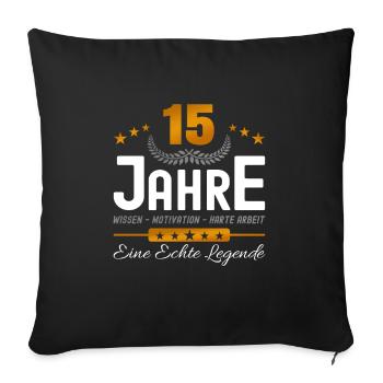 15. Jubiläum - Firmenjubiläum - Sofakissenbezug 45 x 45 cm - Schwarz - Vorne