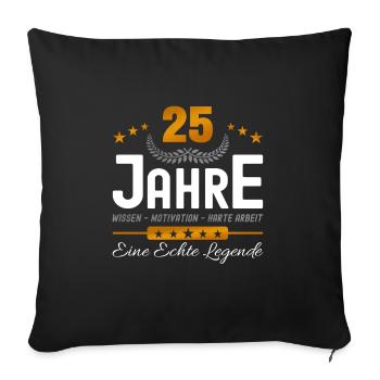 25. Jubiläum - Firmenjubiläum - Sofakissenbezug 45 x 45 cm - Schwarz - Vorne
