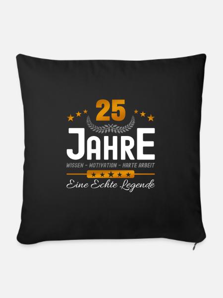 25. Jubiläum - Firmenjubiläum - Sofakissenbezug 45 x 45 cm - Schwarz