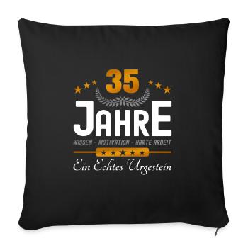 35. Jubiläum - Firmenjubiläum - Sofakissenbezug 45 x 45 cm - Schwarz - Vorne