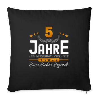 5 Jahre Lieblingsehemann - Sofakissenbezug 45 x 45 cm - Schwarz - Vorne