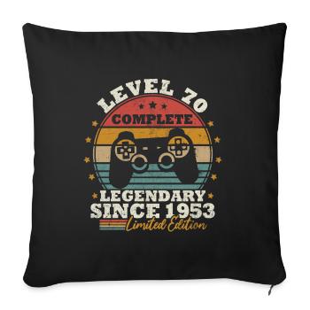 Level 70 unlocked - Sofa pillowcase 17,3'' x 17,3'' (45 x 45 cm) - black - Front