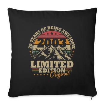 Vintage 2003 20th verjaardagsgift mannen vrouwen - Sofa pillowcase 17,3'' x 17,3'' (45 x 45 cm) - black - Front