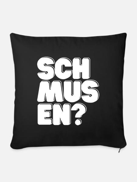 Schmusen? - Sofakissenbezug 45 x 45 cm - Schwarz