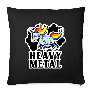 Heavy Metal Punk rock funny gift Heavy metal - Sofa pillowcase 17,3'' x 17,3'' (45 x 45 cm) - black - Front