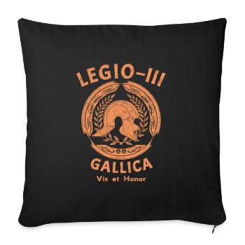 Legio III Gallica - Sofa pillowcase 17,3'' x 17,3'' (45 x 45 cm) - black - Front