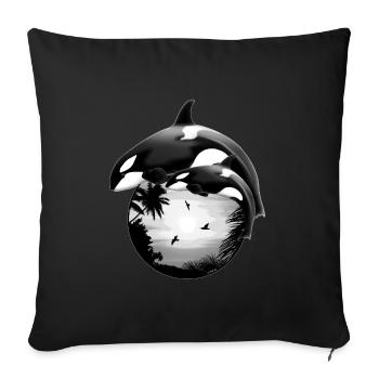 Killer whale - Sofa pillowcase 17,3'' x 17,3'' (45 x 45 cm) - black - Front