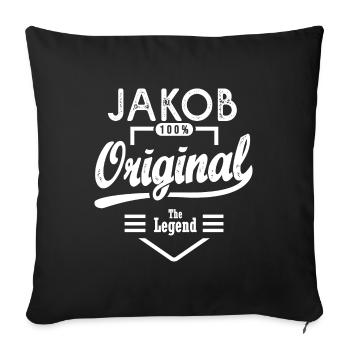 Cadeau Jakob original personnalisé prénom jakob - Housse de coussin décorative 45 x 45 cm - noir - Devant