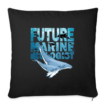 Buckelwale Future Marine Biologist - Sofakissenbezug 45 x 45 cm - Schwarz - Vorne
