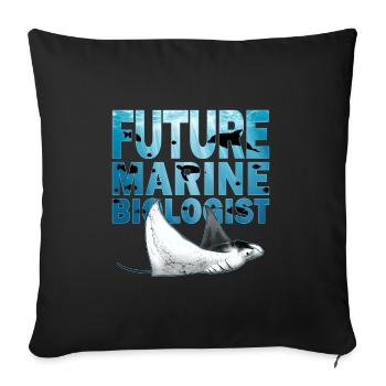 Mantarochen Future Marine Biologist - Sofakissenbezug 45 x 45 cm - Schwarz - Vorne