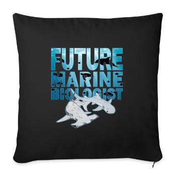 Hammerhead whitetip reef shark - Sofa pillowcase 17,3'' x 17,3'' (45 x 45 cm) - black - Front