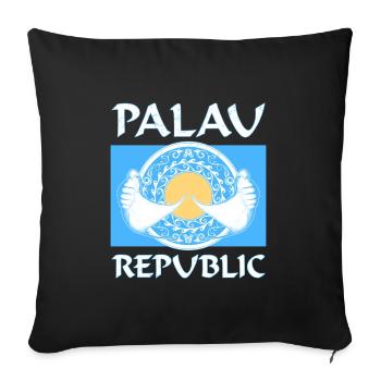 Palau Flag Manta Rays - Sofa pillowcase 17,3'' x 17,3'' (45 x 45 cm) - black - Front