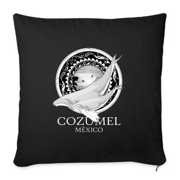 Humpback Whales Cozumel Mexico - Sofa pillowcase 17,3'' x 17,3'' (45 x 45 cm) - black - Front