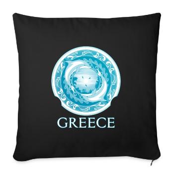 Dolphins Greece Hellas - Sofa pillowcase 17,3'' x 17,3'' (45 x 45 cm) - black - Front