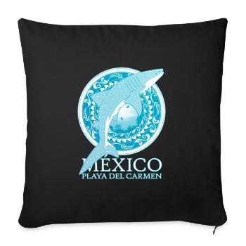 Playa del Carmen Whale Shark - Sofa pillowcase 17,3'' x 17,3'' (45 x 45 cm) - black - Front