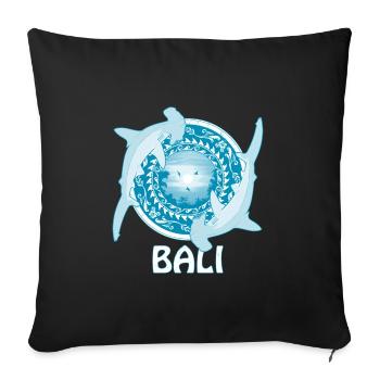 Requins-marteaux Bali Indonésie - Housse de coussin décorative 45 x 45 cm - noir - Devant