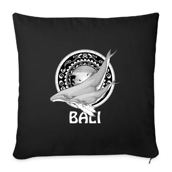 Baleines à bosse Bali Indonésie - Housse de coussin décorative 45 x 45 cm - noir - Devant
