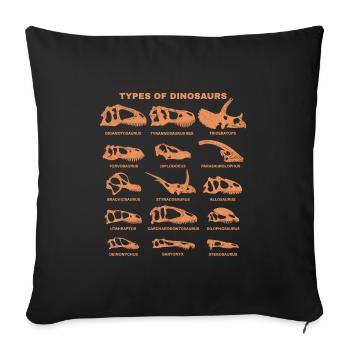 Espèces de dinosaures Types de dinosaures - Housse de coussin décorative 45 x 45 cm - noir - Devant