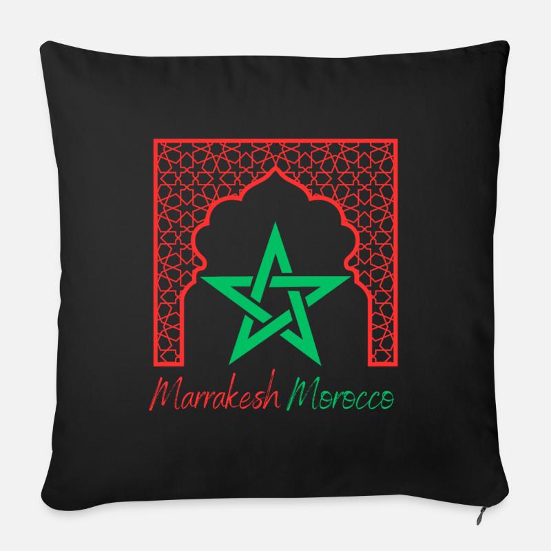 Marrakesch Marokko - Design - Sofakissenbezug 45 x 45 cm - Schwarz