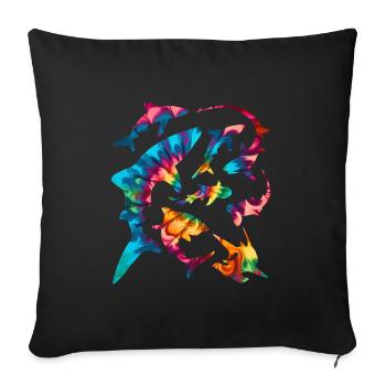 Save the Sharks Shark Species - Sofa pillowcase 17,3'' x 17,3'' (45 x 45 cm) - black - Front