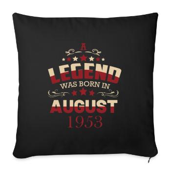 Une légende est née en août 1953 - Housse de coussin décorative 45 x 45 cm - noir - Devant