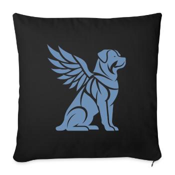 Dog Rottweiler Angel Wings Silhouette - Sofa pillowcase 17,3'' x 17,3'' (45 x 45 cm) - black - Front