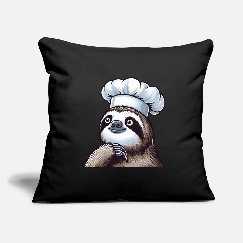 Cute Sloth as Chef Sofa pillowcase 17,3'' x 17,3'' (45 x 45 cm)
