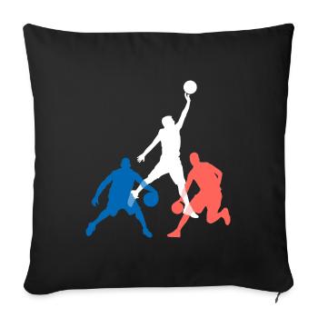 Basketball Basketball Spieler Unterstützer - Sofakissenbezug 45 x 45 cm - Schwarz - Vorne