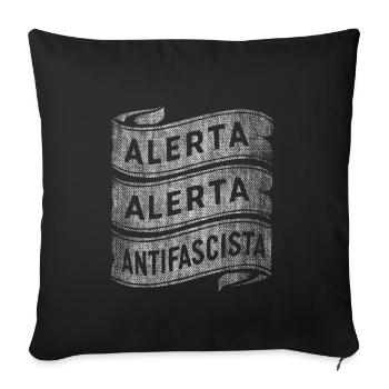 ALERTA ALERTA ANTIFASCISTES ANTIFASCISTES - Housse de coussin décorative 45 x 45 cm - noir - Devant