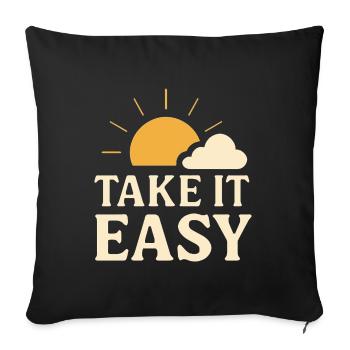 Design soleil vintage Take It Easy - Housse de coussin décorative 45 x 45 cm - noir - Devant