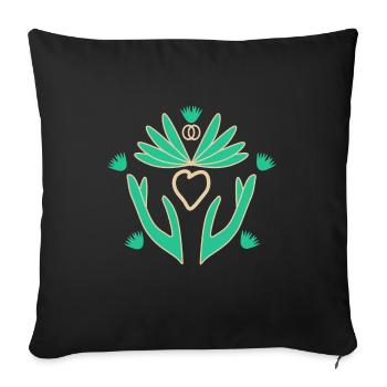 Unity Lotus Flower - Sofa pillowcase 17,3'' x 17,3'' (45 x 45 cm) - black - Front