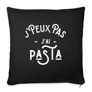 je peux pas j'ai pasta idée cadeau humour italien - Housse de coussin décorative 45 x 45 cm - noir - Devant