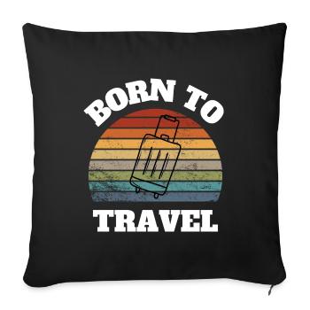 Vacances de voyage - Housse de coussin décorative 45 x 45 cm - noir - Devant
