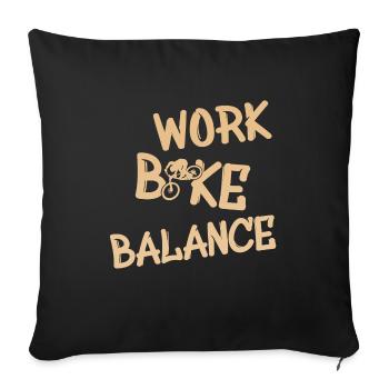 Work Bike Balance - Sofakissenbezug 45 x 45 cm - Schwarz - Vorne