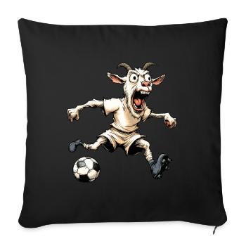 Football de chèvre - Housse de coussin décorative 45 x 45 cm - noir - Devant