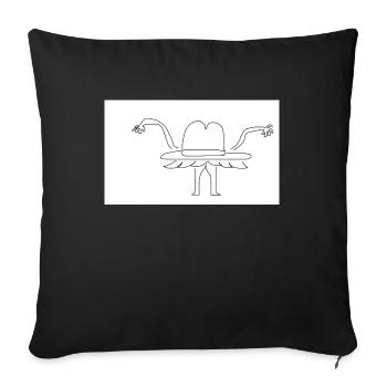 détective chapeau - Housse de coussin décorative 45 x 45 cm - noir - Devant
