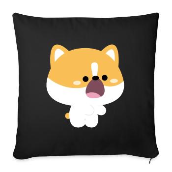 Corgi nourrissant l’amour Partie 2 - Housse de coussin décorative 45 x 45 cm - noir - Devant