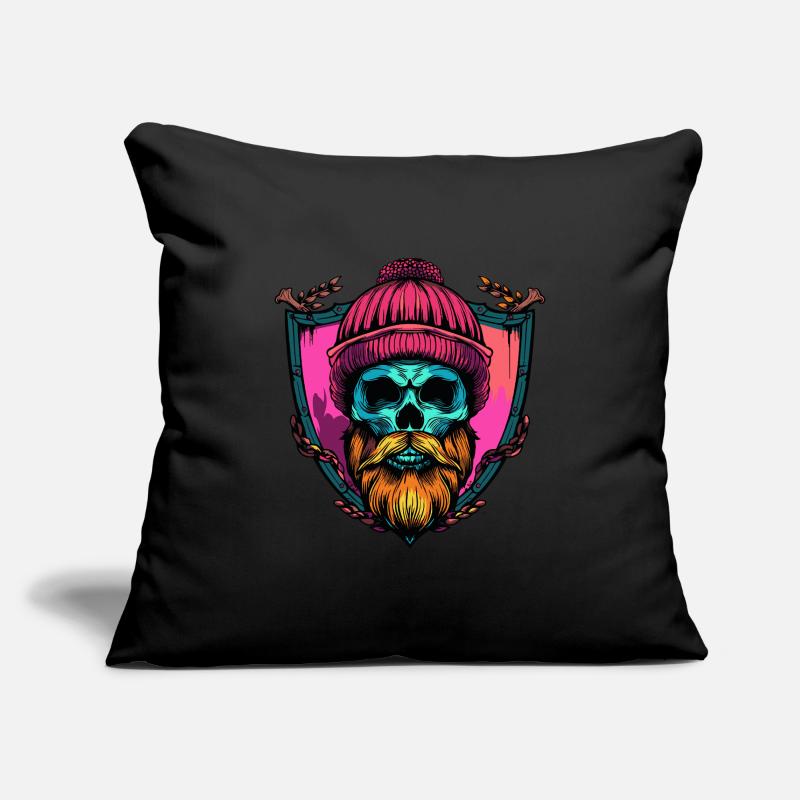 Squelette de bûcheron Housse de coussin décorative 45 x 45 cm