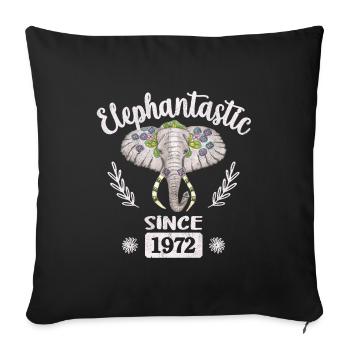 elephantastic since 1972 - Sofa pillowcase 17,3'' x 17,3'' (45 x 45 cm) - black - Front