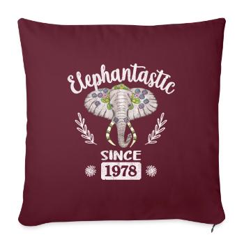 elephantastic since 1978 - Sofa pillowcase 17,3'' x 17,3'' (45 x 45 cm) - burgundy - Front
