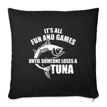 Thunfisch - Sofakissenbezug 45 x 45 cm - Schwarz - Vorne
