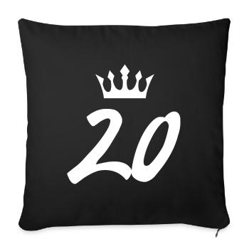 Couronne de 20 chiffres - Housse de coussin décorative 45 x 45 cm - noir - Devant
