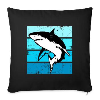 Shark Fish Sea Ocean Animal Shark - Sofa pillowcase 17,3'' x 17,3'' (45 x 45 cm) - black - Front