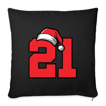 21 Numéro Noël - Housse de coussin décorative 45 x 45 cm - noir - Devant