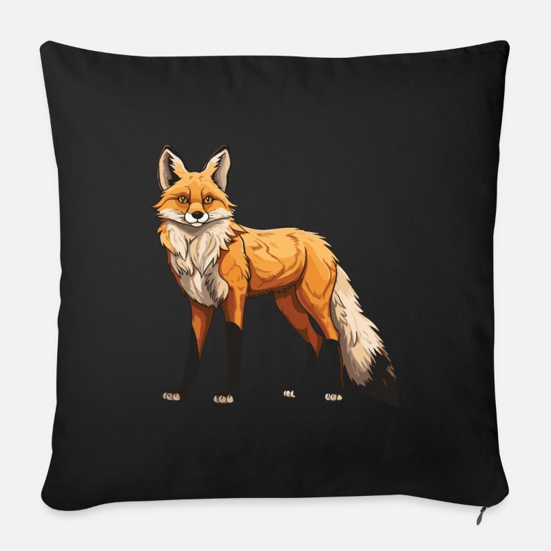 Fuchs Tier - Sofakissenbezug 45 x 45 cm - Schwarz