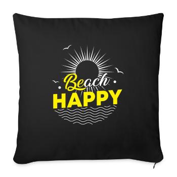 Beach Happy - sun ocean wave lovers - Sofakissenbezug 45 x 45 cm - Schwarz - Vorne